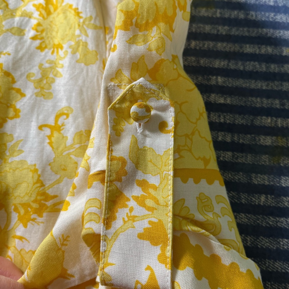Alex Marie New Yellow Floral Mini Dress Size14 Ramie/Viscose - Picture 8 of 10